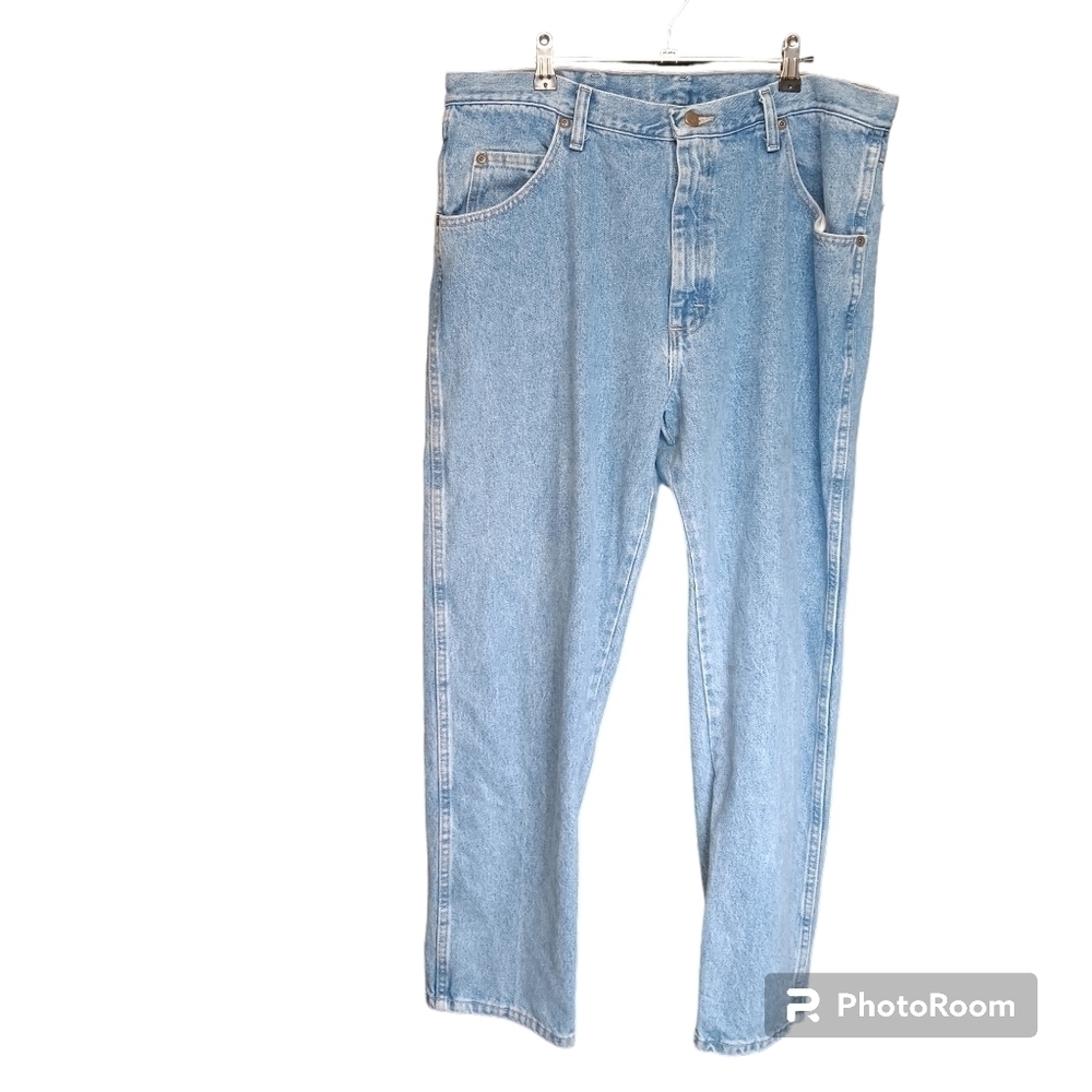 VINTAGE Wrangler 38x30 Regular Fit Blue Jeans Classic Heavy Denim Faded Retro
